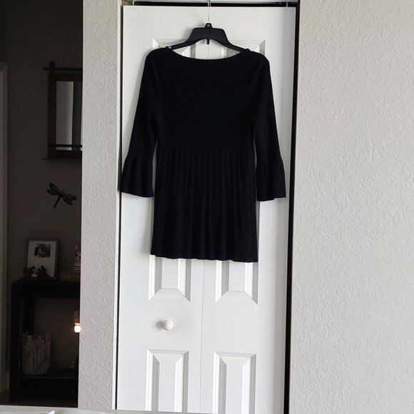Max Edition Black 3/4 Bell Sleeve V-neck Tunic Sweater Women's Size L - Picture 5 of 7